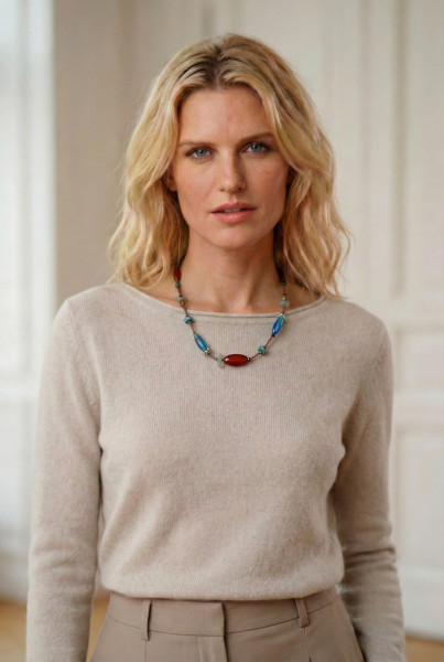 Fiva K18 necklace orange-blue