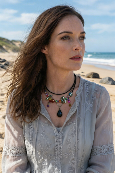 Necklace Necklace Onyx Black-Colored