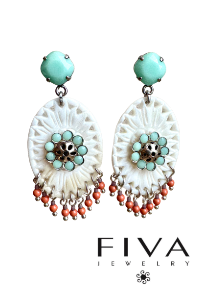 Fiva earrings 60686 Purple-Mint-Orange