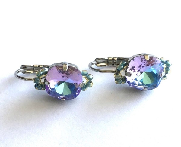 Basic Earrings Crystal Vitrail Light Mint Lilac