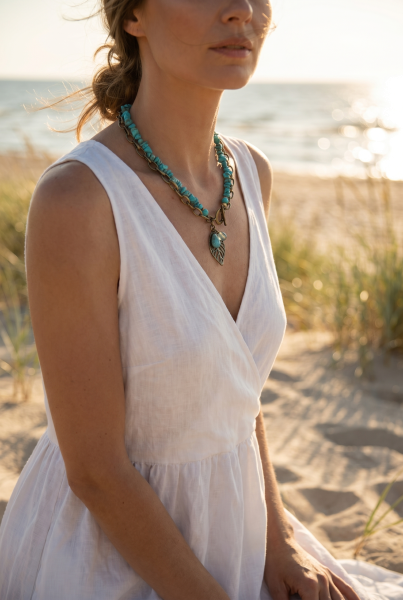 Halskette Türkis Bronze