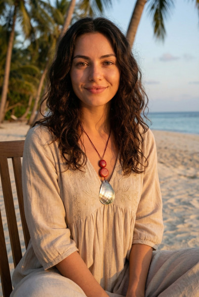 Halskette Rote Koralle Perlmutt